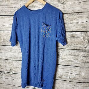 Juniors Hawke & Co Sleepwear Crew Neck Blue Pocket Tee Shirt Rubber Duckie Print